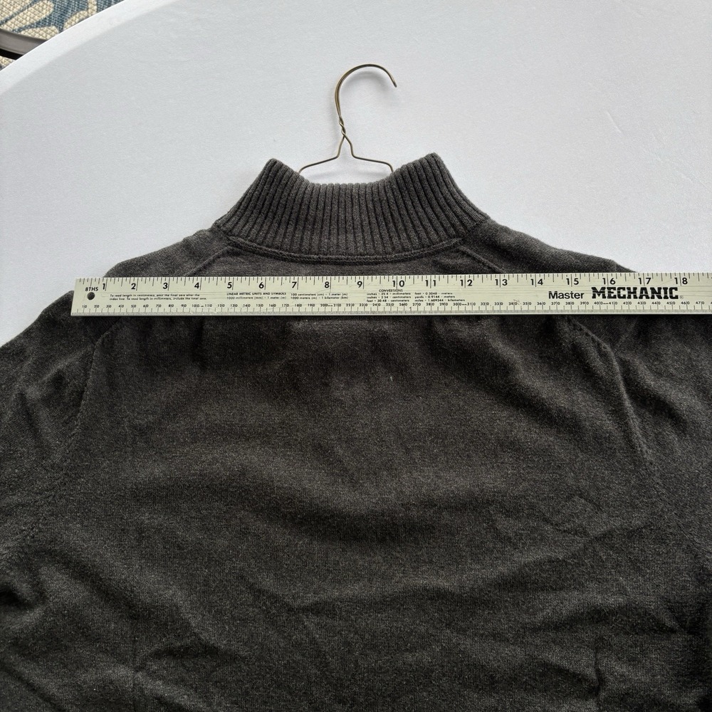 Eddie Bauer Quarter Zip Sweater Mens XL Charcoal Gray Mock Neck Pullover Knit - Picture 10 of 16